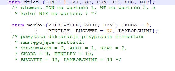 wartość początkową lub