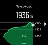 Dotknij w celu wyświetlenia bieżącej temperatury. Przesuń palcem w lewo lub naciśnij środkowy przycisk, aby przełączyć między wykresami trendów wysokościomierza i barometru.