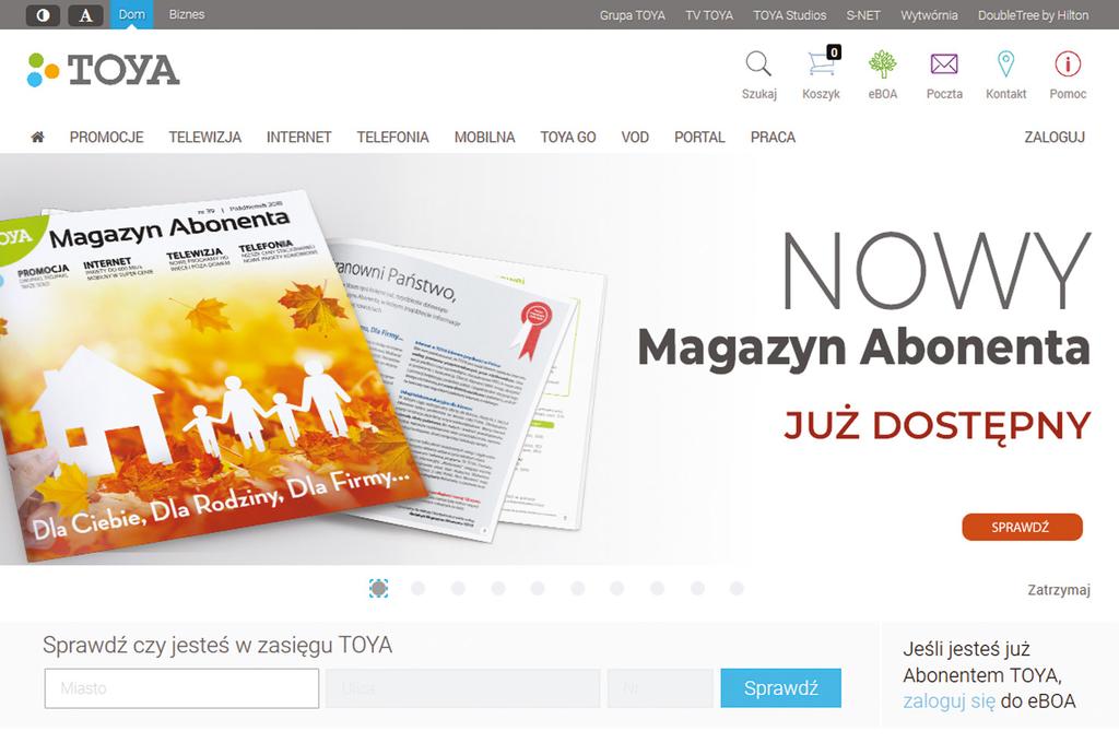 toya.net.pl Teksty alternatywne dla niektórych grafik nie są adekwatne do ich zawartości jak np.: baner. Nie wszystkie pola formularzy posiadają etykiety.