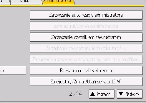 1. Wprowadzenie lub hasła logowania administratora należy określić nowe hasło, korzystając z uprawnień administratora głównego.