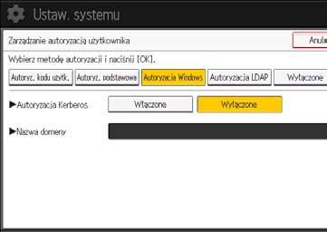 2. Konfiguracja autoryzacji użytkownika W przypadku Autoryzacji Windows nie trzeba tworzyć certyfikatu serwera, jeśli dane użytkownika, takie jak nazwy użytkownika, nie mają być automatycznie
