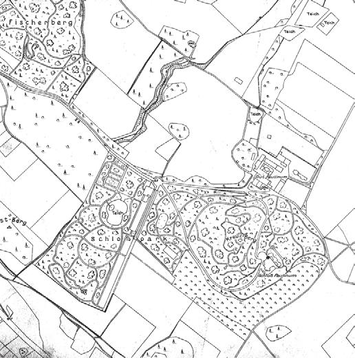 Paulinum w Jeleniej Górze od folwarku jezuitów w XVII wieku do hotelu w XXI stuleciu Ryc. 2. Plan parku Paulinum, ok. 1930 r.