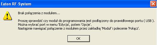 Uruchamianie programu Eaton RF to okno pojawi