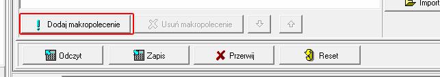 Kliknij na przycisk Dodaj makropolecenie.