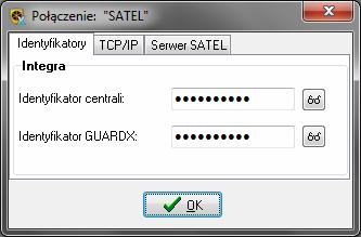 30 ETHM-1 Plus SATEL Jeżeli chcesz skonfigurować ustawienia dotyczące komunikacji z systemem alarmowym, w oknie startowym programu GUARDX w polu Połączenie wybierz sposób komunikacji ( TCP/IP: