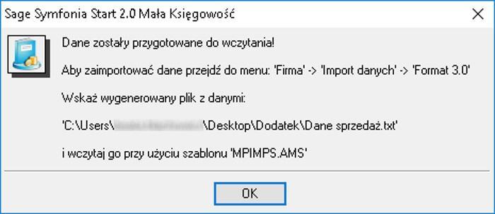 Po przetworzeniu pojawi si okienko (screen poni ej), na który b dzie informacja, gdzie i