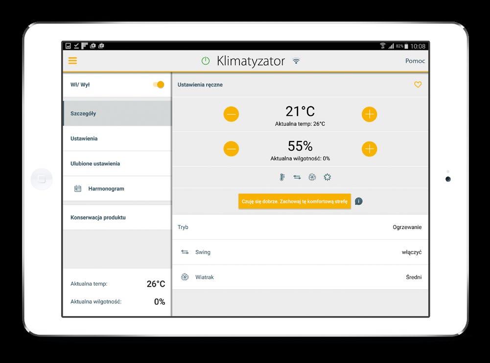 Uzyskaj dostęp do klimatyzatora z dowolnego miejsca dzięki aplikacji 6. Zmysł Live Dzięki technologii 6.