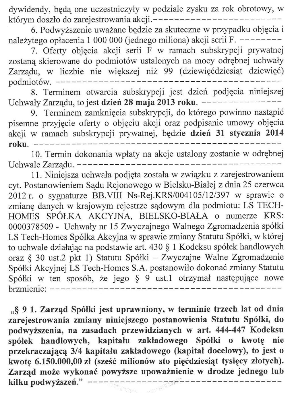 Oświadczenie Zarządu Spółki z dnia 07 kwietnia 2014 r.