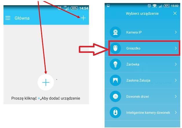 Dodawanie gniazdka do sieci domowej Wi-Fi (z routerem) Telefon należy połączyć w ustawieniach z siecią Wi-Fi