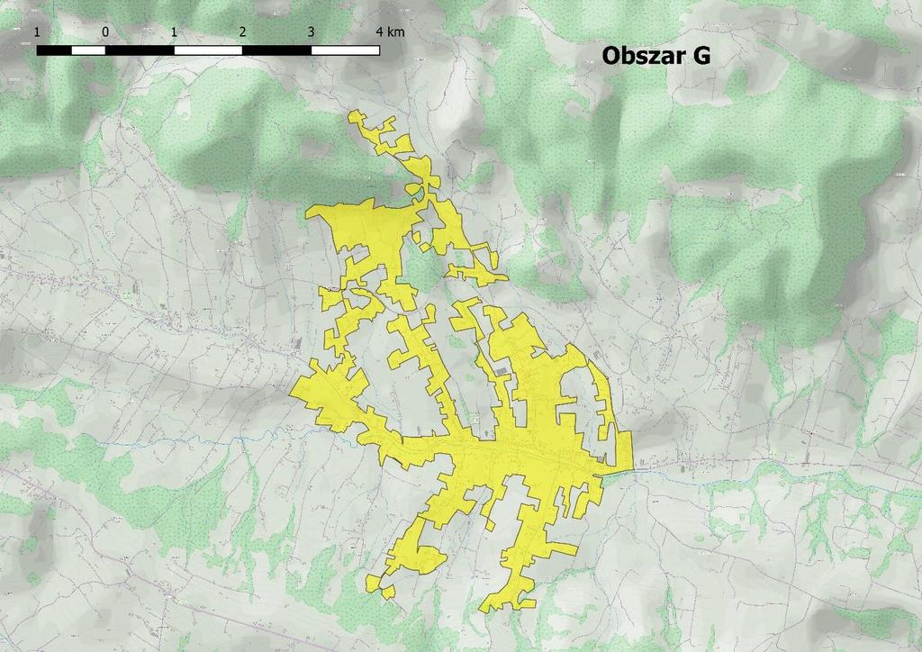 Obszar G. Męcina Obszar Męcina obejmuje tereny koncentracji zabudowy sołectwa Męcina, położone przede wszystkim po obu stronach drogi powiatowej K1551.