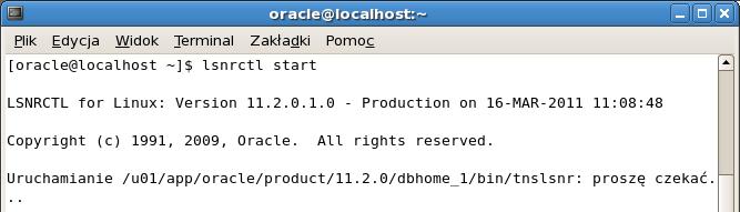 nawiązania połączenia do odległej bazy danych o nazwie dblab11g. 1. Konfigurację wykonamy za pomocą narzędzia Oracle Network Configuration Assistant.