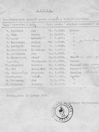 andrzej miałkowski 122. Lista rozstrzelanych w Krobi. Dokument sporządzony dopiero w 1945r.