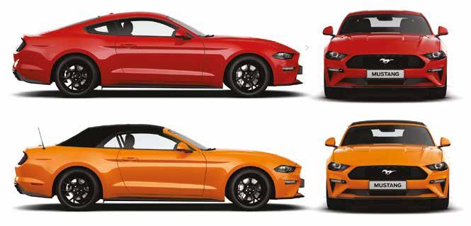 NOWY FORD MUSTANG Dane Techniczne EcoBoost 2.3 M6 Nadwozie Fastback Nadwozie Convertible EcoBoost 2.3 A10 Ti-VCT V8 5.0 M6 Ti-VCT V8 5.