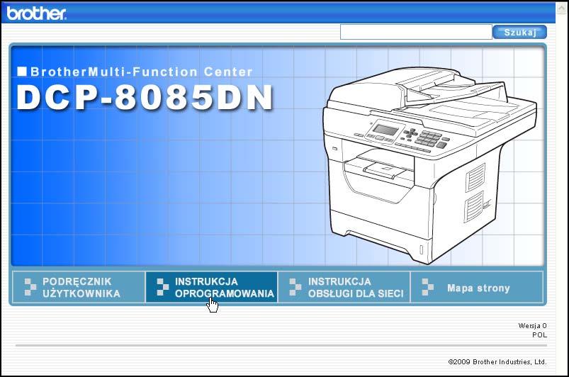 7 Oprogramowanie i funkcje sieciowe 7 Podręcznik użytkownika w formacie HTML na dysku CD-ROM obejmuje Podręcznik użytkownika, Instrukcja oprogramowania i Instrukcja obsługi dla sieci zawierające opis