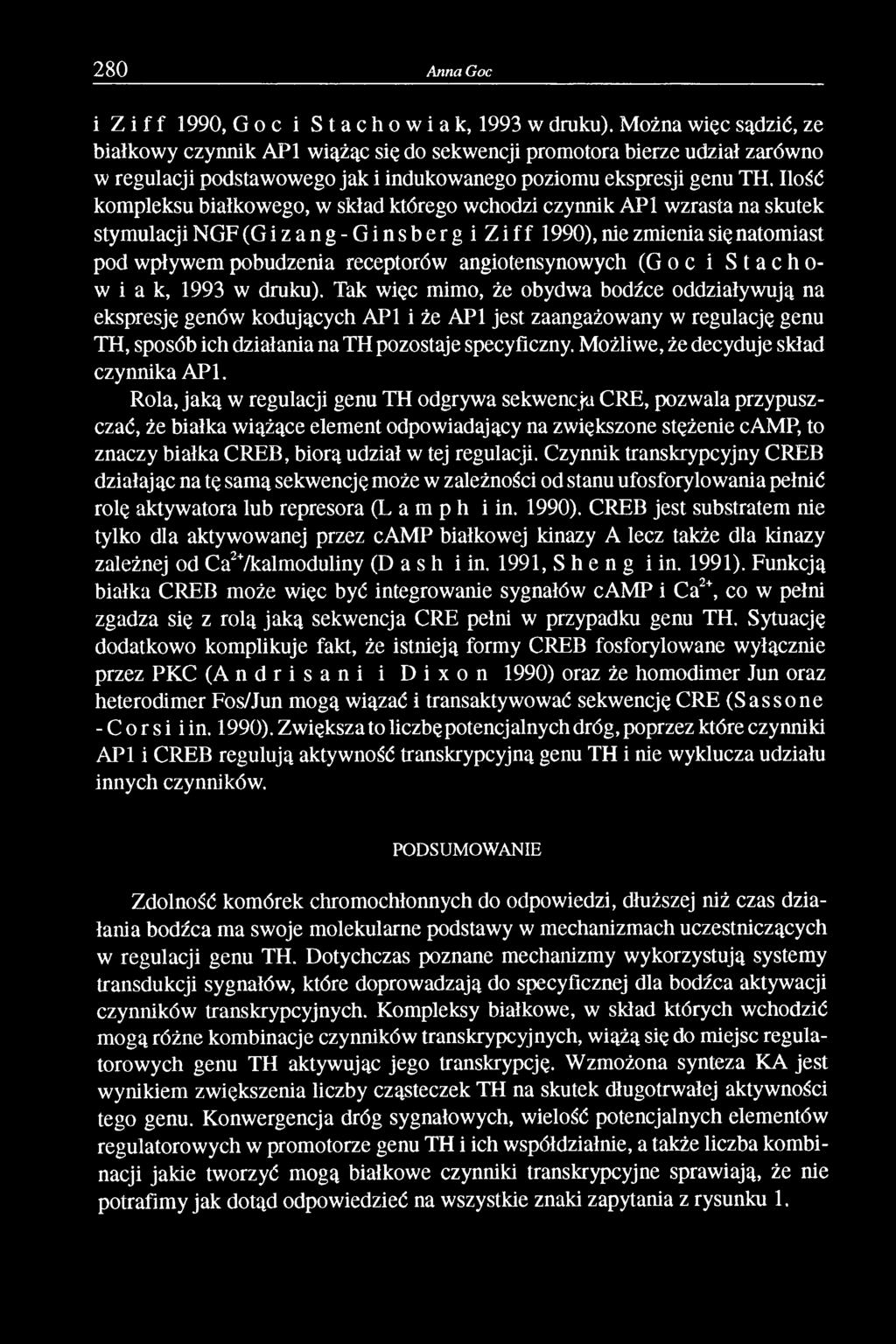 Ilość kompleksu białkowego, w skład którego wchodzi czynnik API wzrasta na skutek stymulacji NGF (Gizang-GinsbergiZiff 1990), nie zmienia się natomiast pod wpływem pobudzenia receptorów