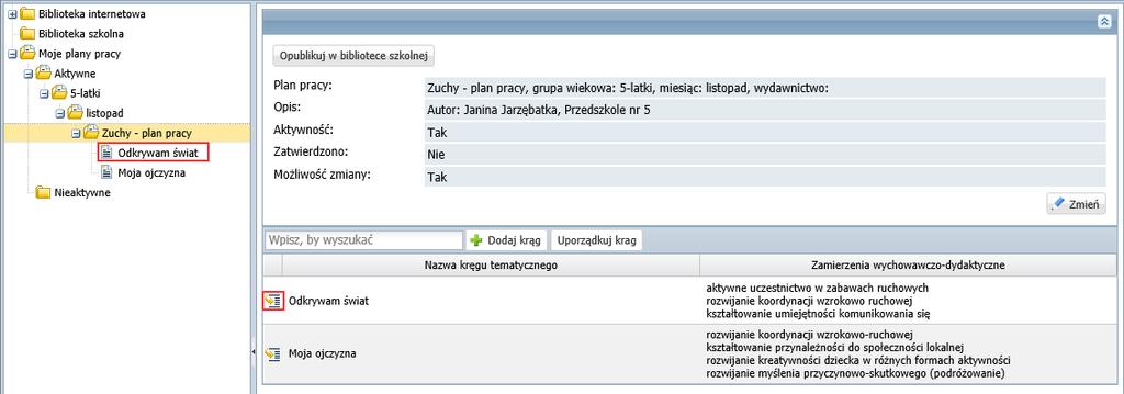 oddziałach przedszkolnych 10/12 Wprowadzanie szczegółowych treści