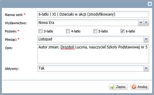 oddziałach przedszkolnych 4/12 Tworzenie nowego miesięcznego planu pracy na podstawie innego plan pracy Na podstawie pobranego planu pracy można utworzyć swój własny plan pracy, modyfikując jego