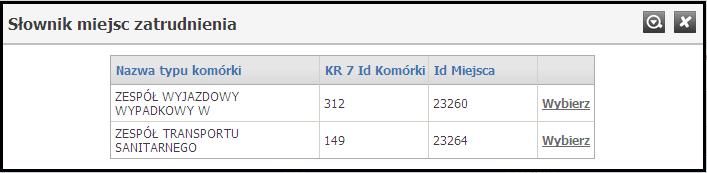 75 System Obsługi Potencjału Świadczeniodawcy 11.11 Słownik miejsc zatrudnienia Słownik miejsc zatrudnienia zawiera zbiór miejsc zatrudnienia wraz z przyporządkowanymi im kodami.