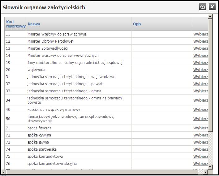 Słowniki Słownik organów założycielskich 11.