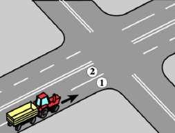 729.W tej sytuacji, jeŝeli wymiary zespołu pojazdów uniemoŝliwiają skręcenie w prawo, to kierujący nim: A.