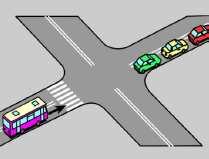 Postój uszkodzonego autobusu, który nie jest widoczny z dostatecznej odległości, na poboczu drogi twardej (nie będącej autostradą lub droga ekspresową), poza obszarem zabudowanym, moŝe sygnalizować