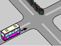 476.Widząc stojącą na skrzyŝowaniu kolumnę pieszych, kierujący autobusem: A. nie moŝe wjechać na skrzyŝowanie, jeŝeli zamierza skręcić w lewo B.