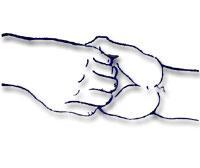 Pocieranie powierzchnią dłoniową prawej ręki o powierzchnię grzbietową lewej ręki.