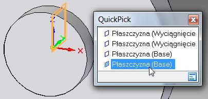 Odsadzenie Podobnie jak dotychczas ponownie wybrać Przeciągnij, wskazać tę samą płaszczyznę, narysować i