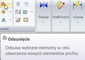 zaznaczyć linie tak, by narysować linie równoległe wewnątrz kąta między