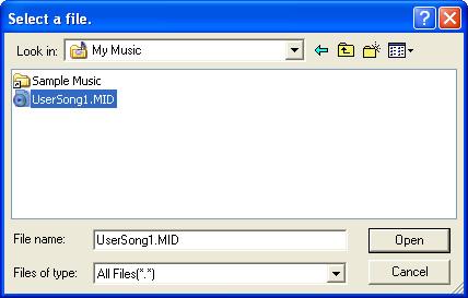 Przesyłanie plików MIDI i utworów Przesyłanie danych MIDI z komputera do instrumentu W zależności od modelu instrumentu i systemu operacyjnego zainstalowanego na komputerze wygląd menu może różnić