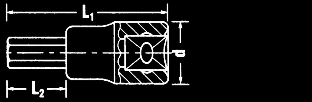 /8 0 20 74-46aSP h Nasadki Spline-Drive Q długie, głęboko wytaczane, MS-787, MIL-W-8982, HPQ-stal wysokosprawna, chromowane Spline A d d 2 d L t t 2 Kod rozm.