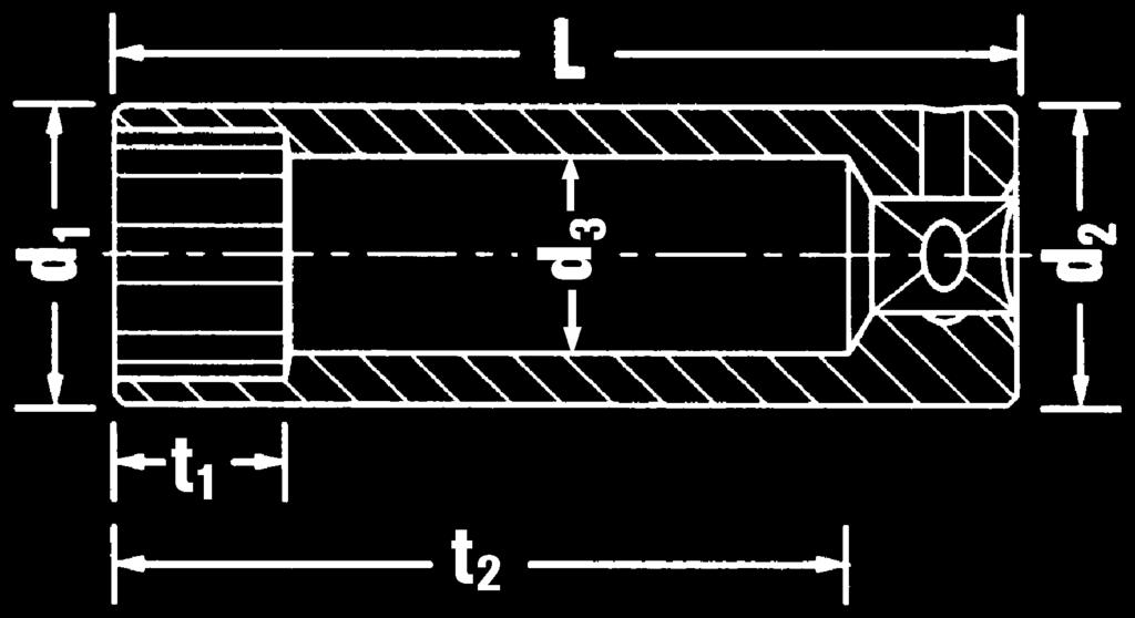 /4 6, 20 74-40DL f Nasadki długie, wymiary metryczne: E EN 70, E EN 709, 24/ 2725-, ASME B 07.5M, wymiary amerykańskie: ASME B 07., Fed. Spec.