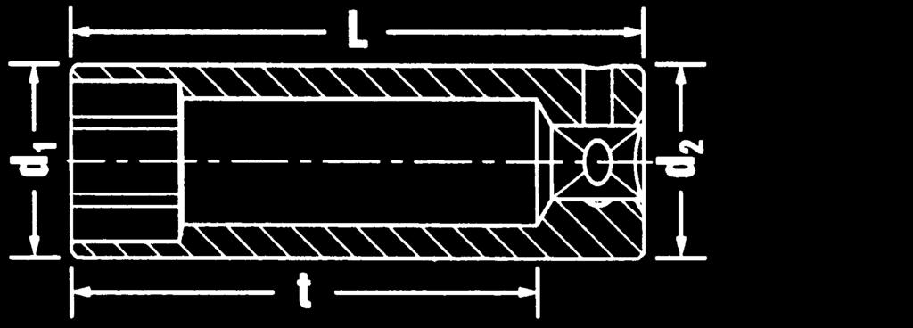 /4 6, 20 74-40L e Nasadki długie, 24/ 2725-, ASME B 07.