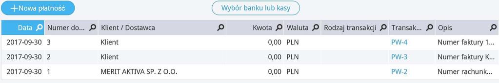 Zaznaczając kratkę przy pozycji faktury i/lub płatności program dokonuje rozliczenia. Suma rozliczeń musi się równać 0,00.