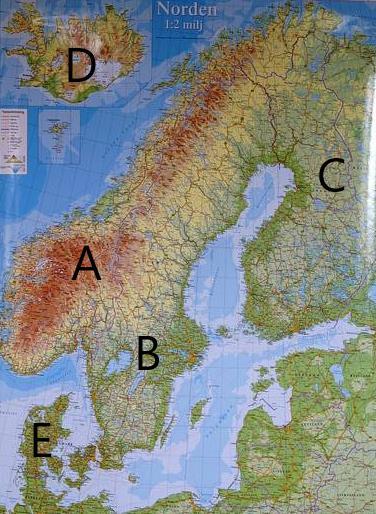 Zadanie 13. (0 3p) Na poniższej mapce przedstawiono rozmieszczenie państw Europy Północnej. Uzupełnij tabelę, korzystając z powyższej mapki i podanych niżej schematów.