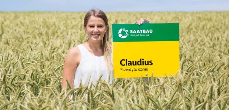 STRONA 12 Odmiany zbóż ozimych / sezon 2018 PSZENŻYTO OZIME CLAUDIUS Imponuje plonem! CLAUDIUS jest niesamowicie plennym pszenżytem ozimym o tradycyjnej długości słomy.