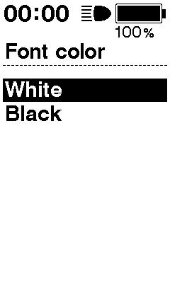 A Font color (Kolor czcionki) (SC-E6010) Kolor czcionki można zmieniać. SW-E6010/SC-E6010 X Y Nacisnąć przycisk X lub Y, aby wybrać wymagane ustawienie.