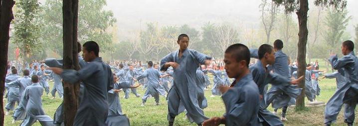 Sławomir Pawłowski, Gdynia, 2000 Fot.1. Młodzi adepci klasztoru Shaolin podczas treningu grupowego.