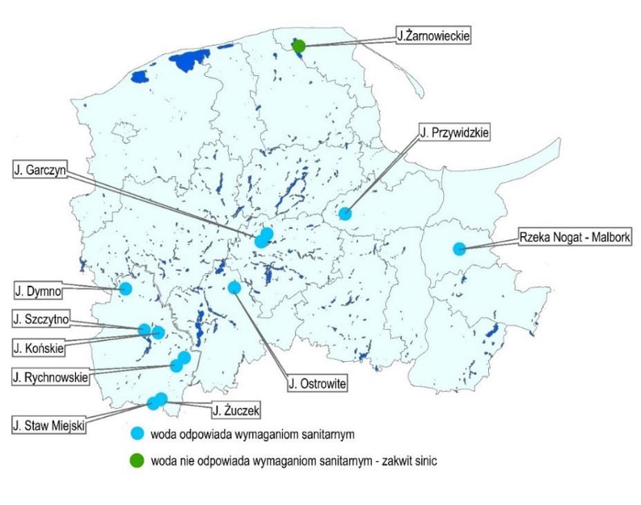 Ocena sanitarna kąpielisk morskich w 2017 roku Mapa 2.