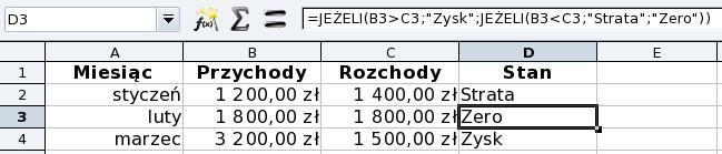 Automatyczne podejmowanie decyzji Zagnieżdżanie funkcji warunkowej Aby w przypadku idealnej równowagi mógł pojawić się trzeci rodzaj komunikatu,