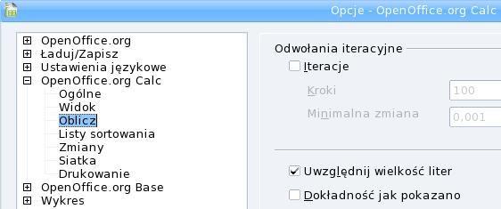 Zaokrąglanie liczb Określanie dokładności liczb występujących w formułach Najszybszym rozwiązaniem problemu jest takie dostosowanie formuł, by z komórek, do których się odwołują, pobierały