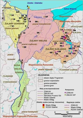 Spodziewane efekty realizacji I Etapu Programu, czyli Projekt 2007-2015 43 zadania/przedsięwzięcia (5 zadań rezerwowych) Przebudowa 46 km koryt rzek i kanałów, Przebudowa/odbudowa 88 km wałów