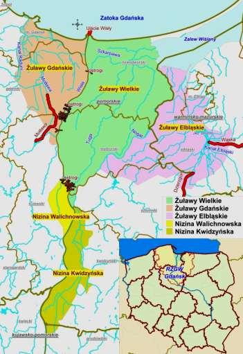 Lokalizacja zadań Projektu RZGW Przebudowa ujścia Wisły Odbudowa ostróg na rzece Wiśle Przebudowa koryta rzeki Motława