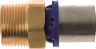 Złączki zaprasowywane typ PFM pasujące typy szczęk: 16 20 mm H, TH, U; 26 32 mm H, TH; 40 50 mm TH, U PFM1 złączka z gwintem zewnętrznym GZ worek/karton