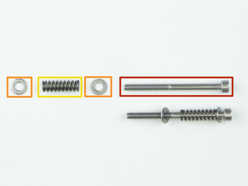 Step 14 Przygotowanie śrub dociskowych Śruba M3x40 (2 szt) Podkładka M3w (4 szt.