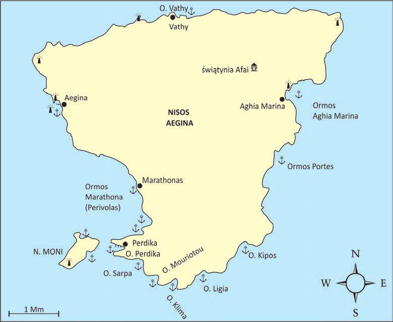 Zatoki Sarońska i Argolidzka 73 Aegina, Egina, Aigina Wyspa jest najcz ciej pierwszym przystankiem w rejsie po Zatoce Saro skiej.