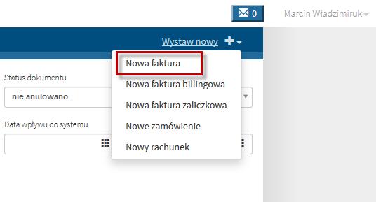 końcowy Uwagi Użytkownik wystawił fakturę i przekazał ją do kancelarii.