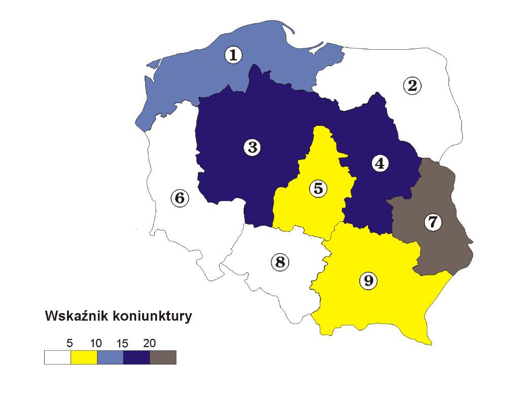 1. Region północny 2. Region północno-wschodni 3. Region środkowo-zachodni 4. Region stołeczny 5.