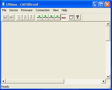 Okno dialogowe programu CM180conf zostało pokazane na rysunku 4.2.1. Rys. 4.2.1. Okno dialogowe programu CM180conf 4.2.1. Menu i pasek narzędzi programu CM180conf Menu programu CM180conf przedstawiono w tablicy 4.