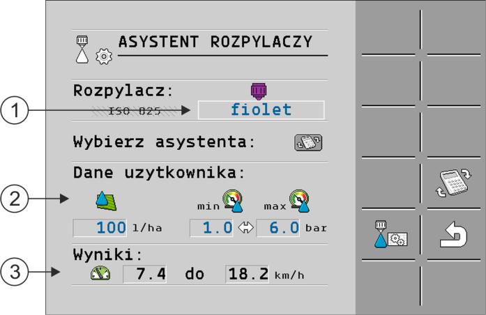 Konfiguracja komputera roboczego Konfiguracja rozpylaczy przy opryskiwaczach z regulacją czujnika ciśnienia 7 Jeżeli na opryskiwaczu nie jest zamontowany czujnik ciśnienia, a dawka cieczy jest